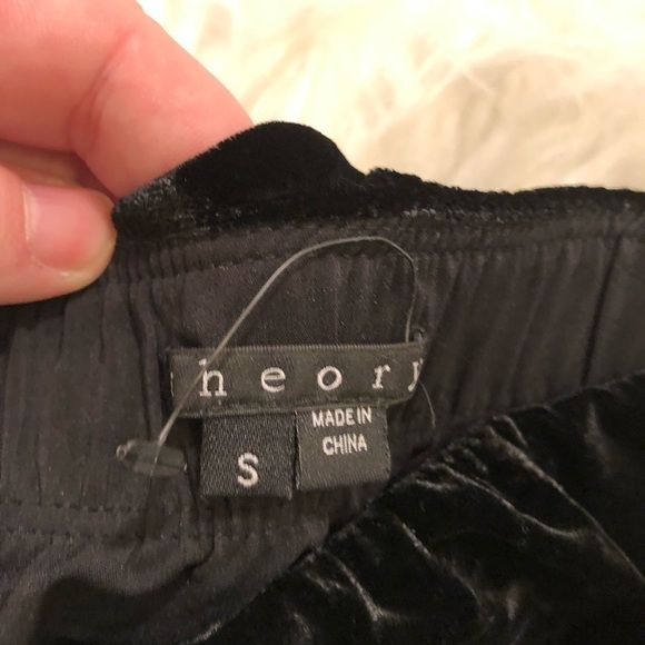 Theory Hailey W Skirt Black Velvet Asymmetrical Hem - Picture 7 of 11